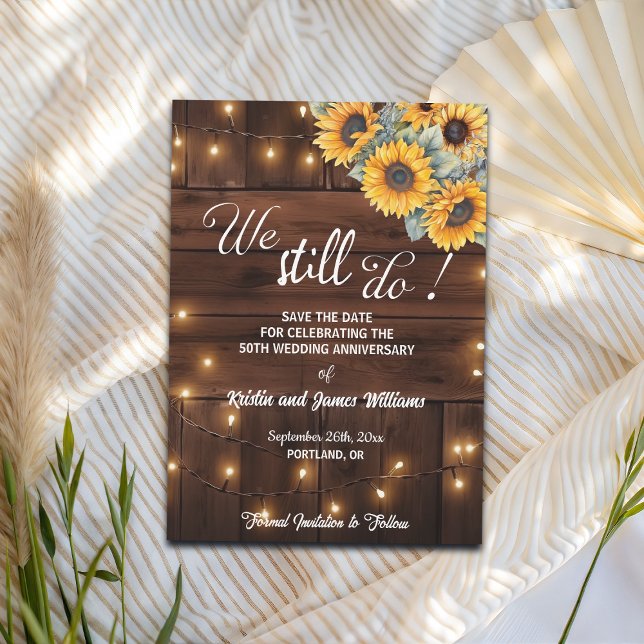 We Still Do 50th Wedding Anniversary String Lights Save The Date (Creator Uploaded)