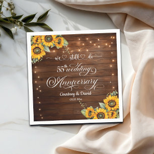 We Still Do 55th Wedding Anniversary String Lights Napkin