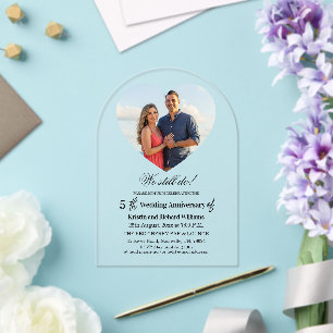 We Still Do 5th Wedding Anniversary Photo Acrylic Invitations