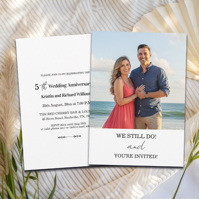 We Still Do 5th Wedding Anniversary Photo Invitation (Creator Uploaded)