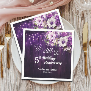 We Still Do 5th Wedding Anniversary String Lights Napkin
