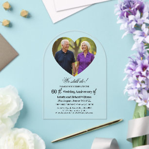 We Still Do 60th Wedding Anniversary Photo Acrylic Invitations