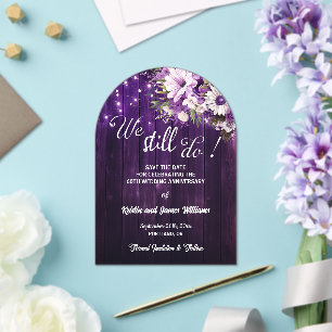 We Still Do 60th Wedding Anniversary String Lights Acrylic Invitations
