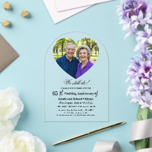 We Still Do 65th Wedding Anniversary Photo Acrylic Invitations