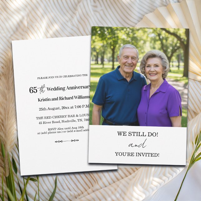We Still Do 65th Wedding Anniversary Photo Invitation (Creator Uploaded)