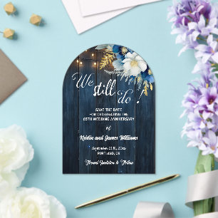 We Still Do 65th Wedding Anniversary String Lights Acrylic Invitations