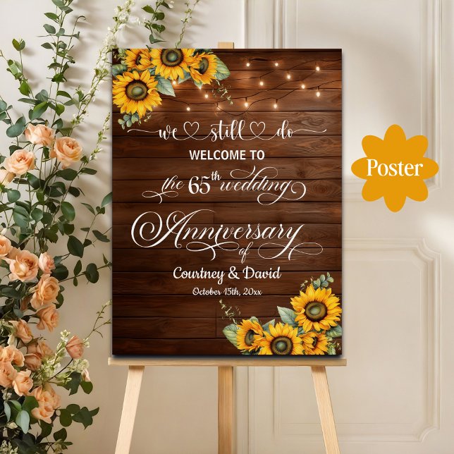 We Still Do 65th Wedding Anniversary String Lights Poster (Creator Uploaded)