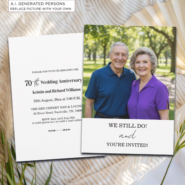 We Still Do 70th Wedding Anniversary Photo Invitation (Creator Uploaded)