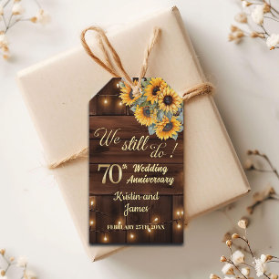 We Still Do 70th Wedding Anniversary String Lights Gift Tags