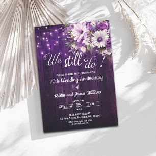 We Still Do 70th Wedding Anniversary String Lights Invitation
