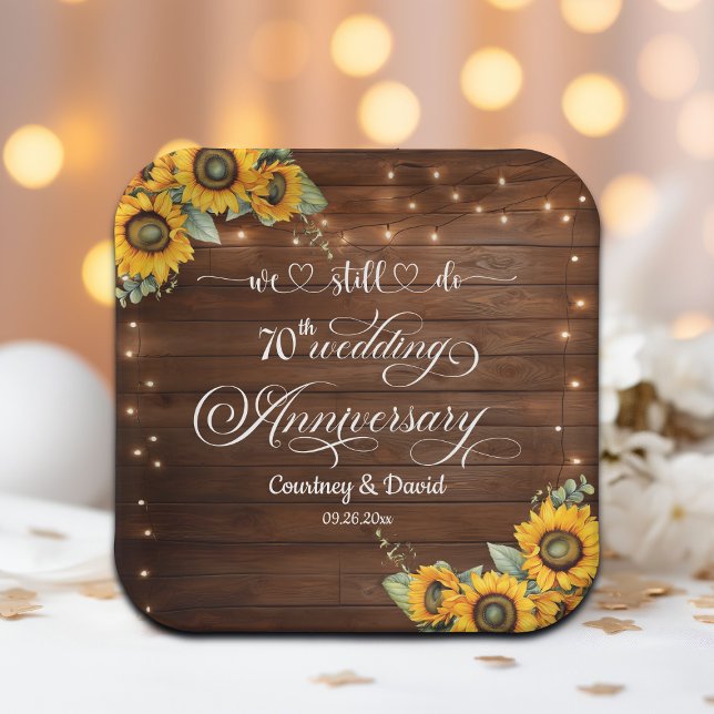 We Still Do 70th Wedding Anniversary String Lights Paper Plate (Creator Uploaded)