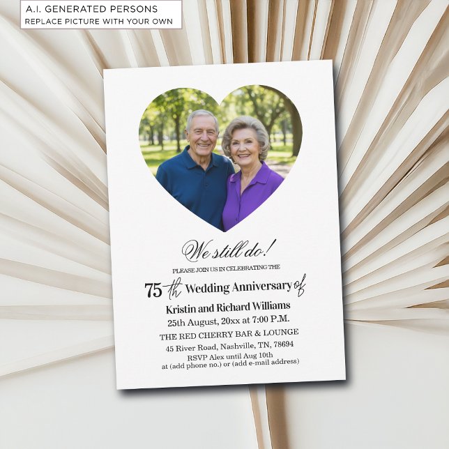 We Still Do 75th Wedding Anniversary Photo Invitation (Creator Uploaded)