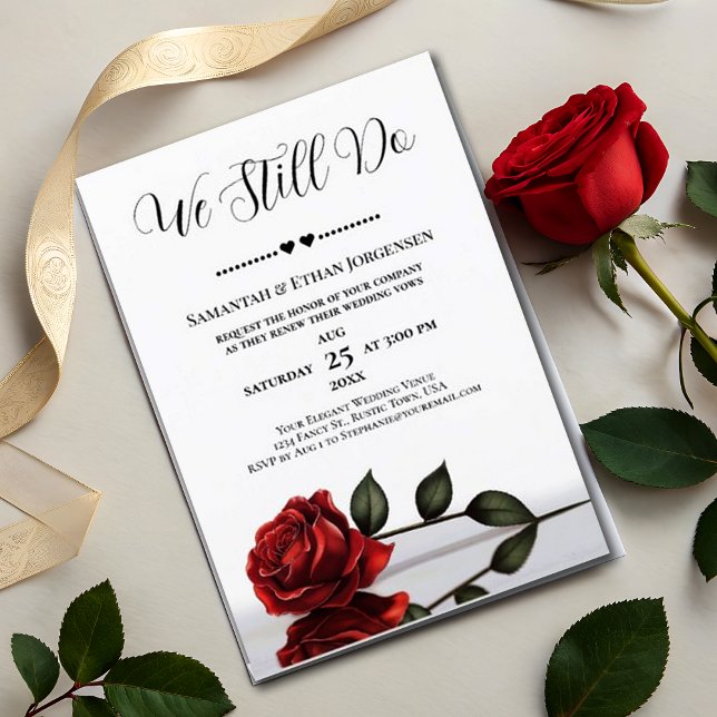 We Still Do! A Romantic Rose Renewal Wedding Invitation (Creator Uploaded)