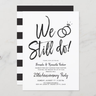 We Still Do Anniversary Vow Renewal Striped Invitation