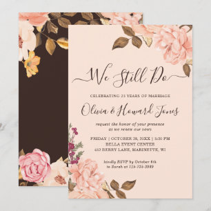 We Still Do Blush Gold Vow Renewal Invitation