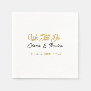 We still do couple name date champagne gold vow re napkin