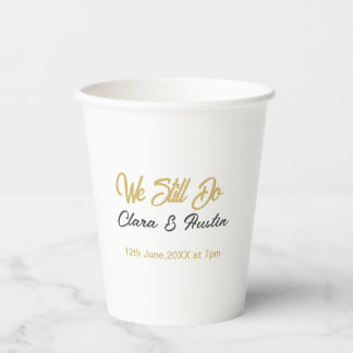 We still do couple name date champagne gold vow re paper cups