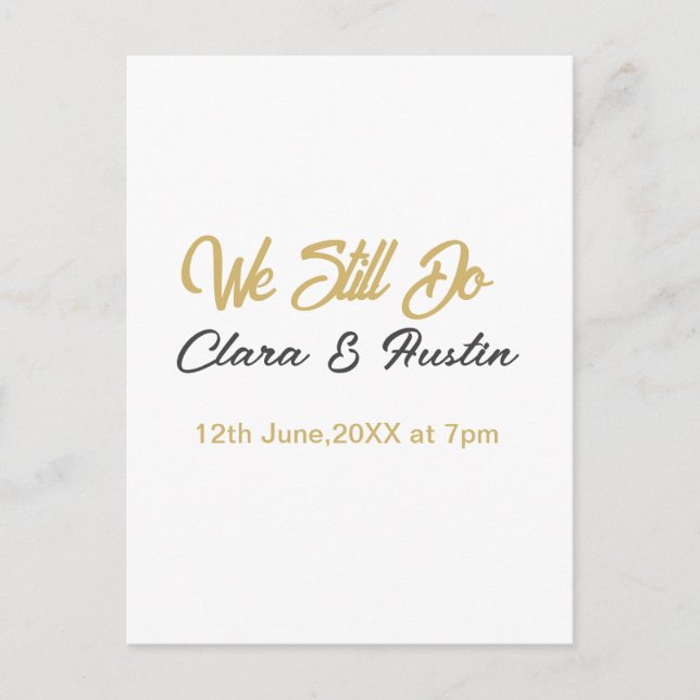 We still do couple name date champagne gold vow re postcard (Front)
