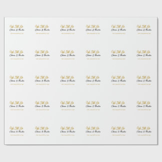 We still do couple name date champagne gold vow re wrapping paper