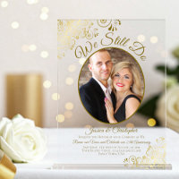 We Still Do Elegant Gold Photo Wedding Vow Renewal