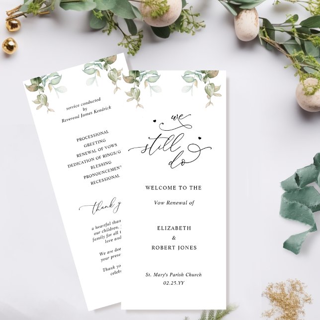 We Still Do, Elegant Vow Renewal Ceremony Program Programme (Creator Uploaded)