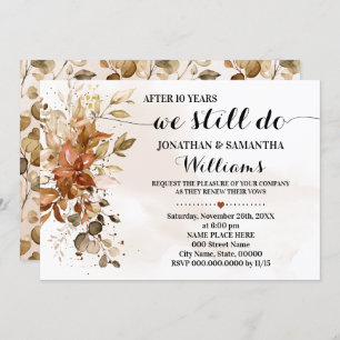 We Still Do Eucalyptus Autumn Wedding Anniversary Invitation
