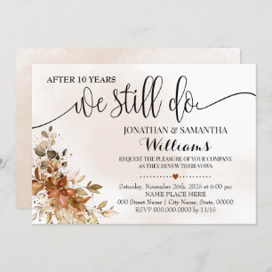 We Still Do Eucalyptus Autumn Wedding Anniversary Invitation