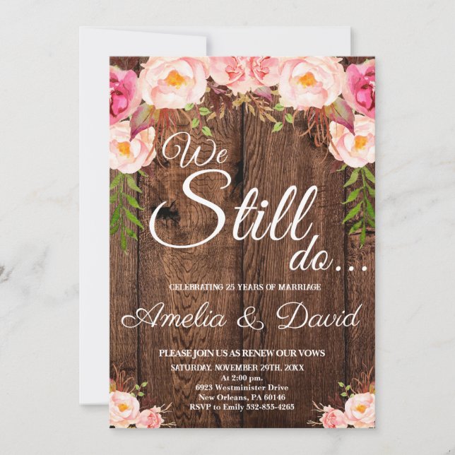 We Still Do invitation, Vow Renewal Invitation (Front)