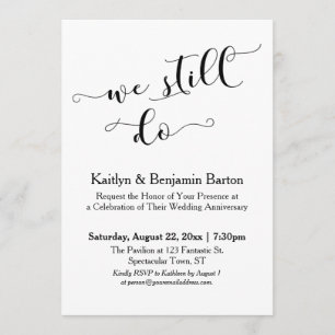 We Still Do Modern Calligraphy, Simple Anniversary Invitation
