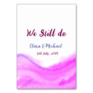 We still do pink purple watercolor glitter sparkle table number