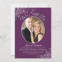 We Still Do Plum Purple Silver Wedding Vow Renewal