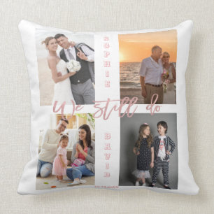 We Still Do Renew the Vows Photo Collage Cushion
