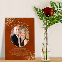 We Still Do Rust Orange & Gold Wedding Vow Renewal