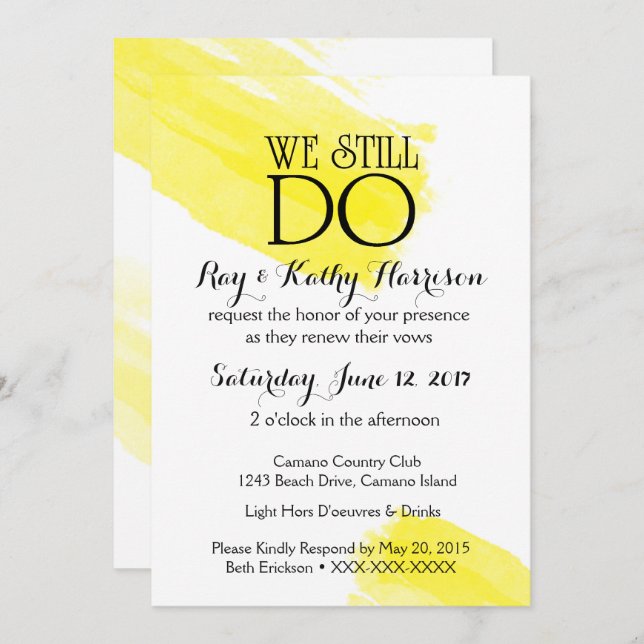 We Still Do Wedding Anniversary Invite (Front/Back)