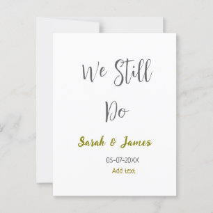 We still do wedding anniversary simple grey gold postcard
