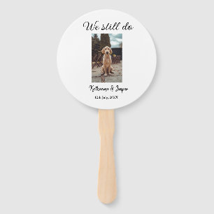 We still do wedding couple pet photo name date sim hand fan