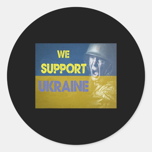 We Support Ukraine No War  Classic Round Sticker (Front)