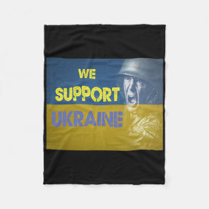 We Support Ukraine No War  Fleece Blanket