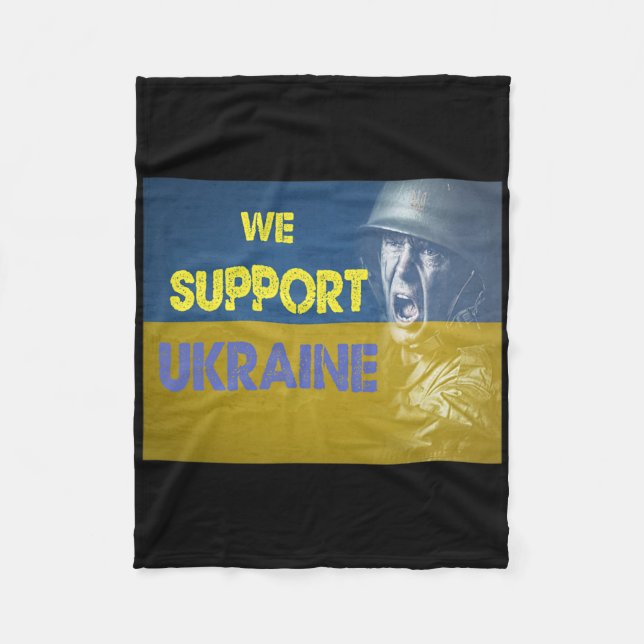 We Support Ukraine No War  Fleece Blanket (Front)