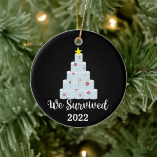 We Survived 2020 a Year to Remember, Toilet Paper Ceramic Tree Decoration