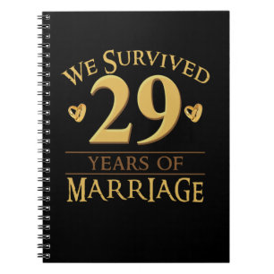 We Survived 29 Years Of Marriage Couple 29th Anniv Notebook