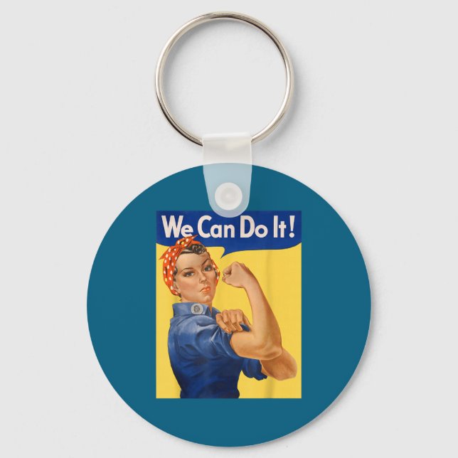 We The Can It Rosie Riveter Feminist Key Ring (Front)