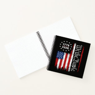 We The People 1776 2026 Patriotic Flag Notebook