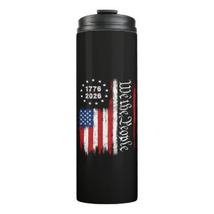 We The People 1776 2026 Patriotic Flag Thermal Tumbler