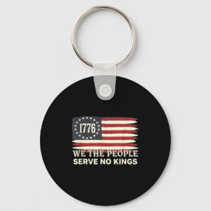 We The People 1776 American Flag Serve No Kings Key Ring