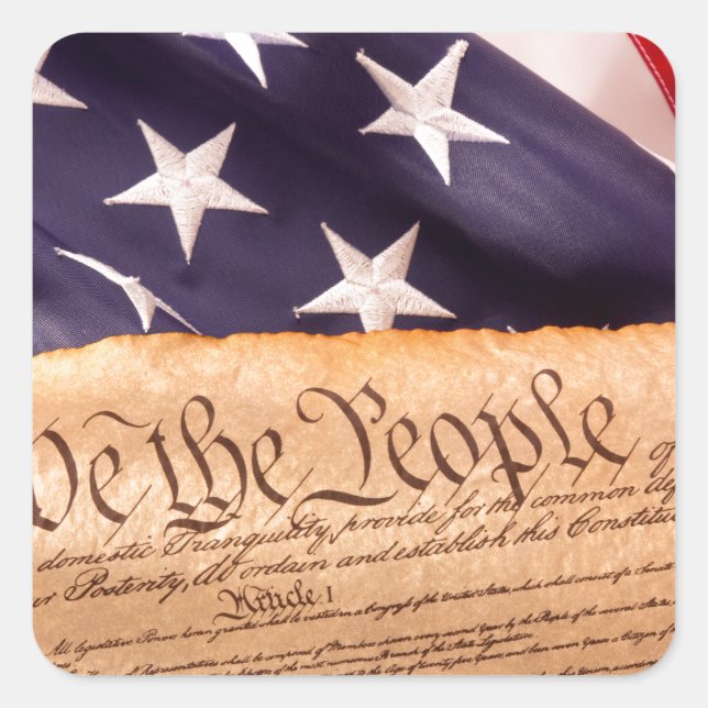 We the people 1 square sticker (Front)
