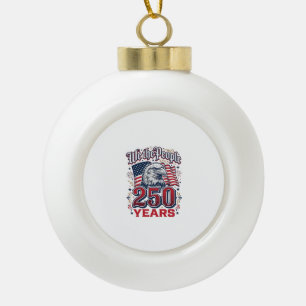 We The People 250 Years Patriotic Eagle Vintage De Ceramic Ball Christmas Ornament