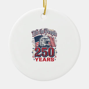 We The People 250 Years Patriotic Eagle Vintage De Ceramic Tree Decoration