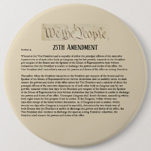 We the People 25th Amendment Constitution Resist 6 Cm Round Badge