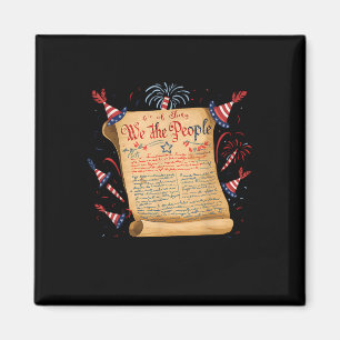 We The People 4th Of July Patriotic Usa Constituti Magnet
